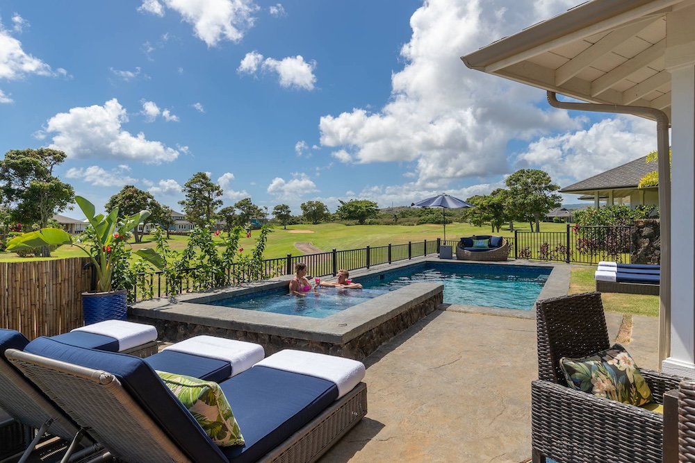 view of private pool at a suite paradise kauai vacation rental