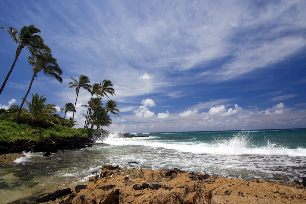 Crashing waves in Poipu, Hawaii